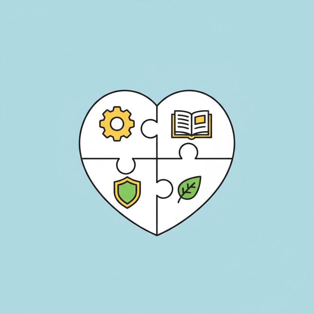 AIが仕事をサポートする概念図