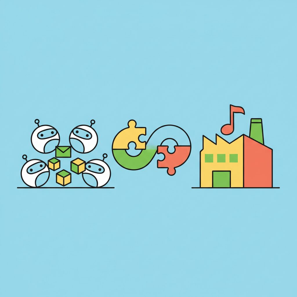 親子が公園でAIに関する会話をしている様子