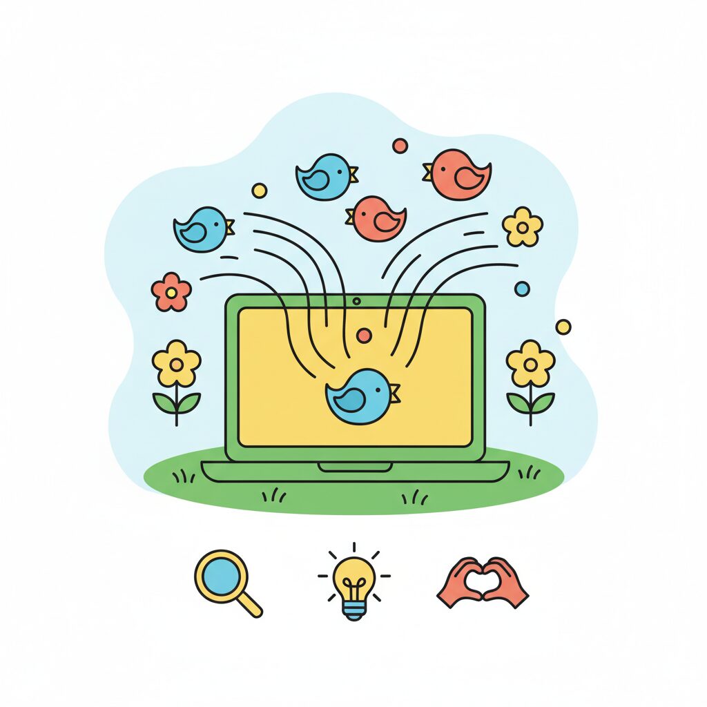 Niña observando la naturaleza mientras su padre la acompaña