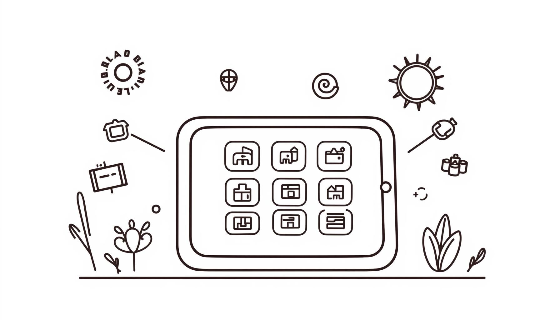 Niña usando una aplicación de IA en tablet