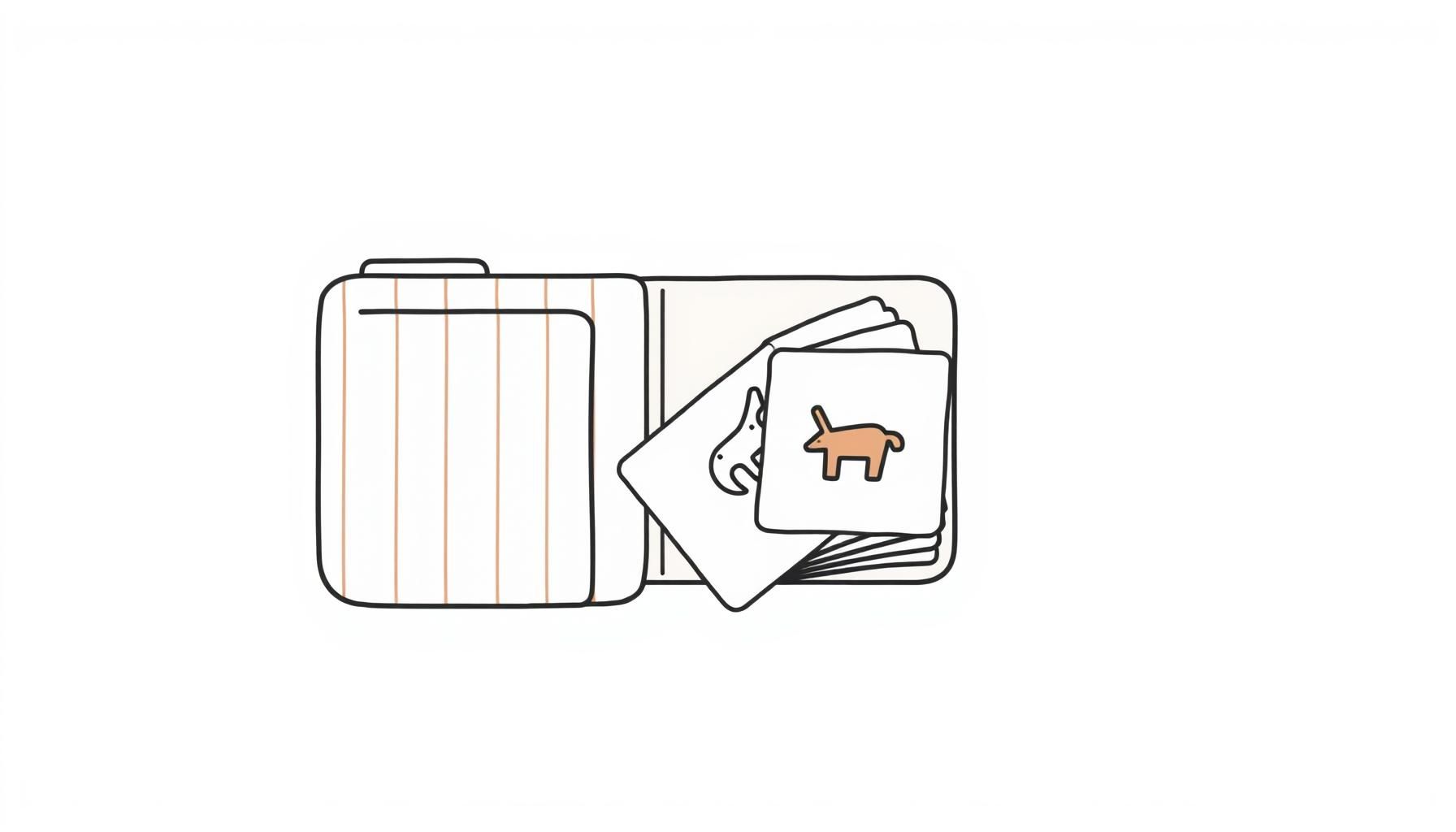 Bibliothèque de prompts sur écran avec crayons et carnet