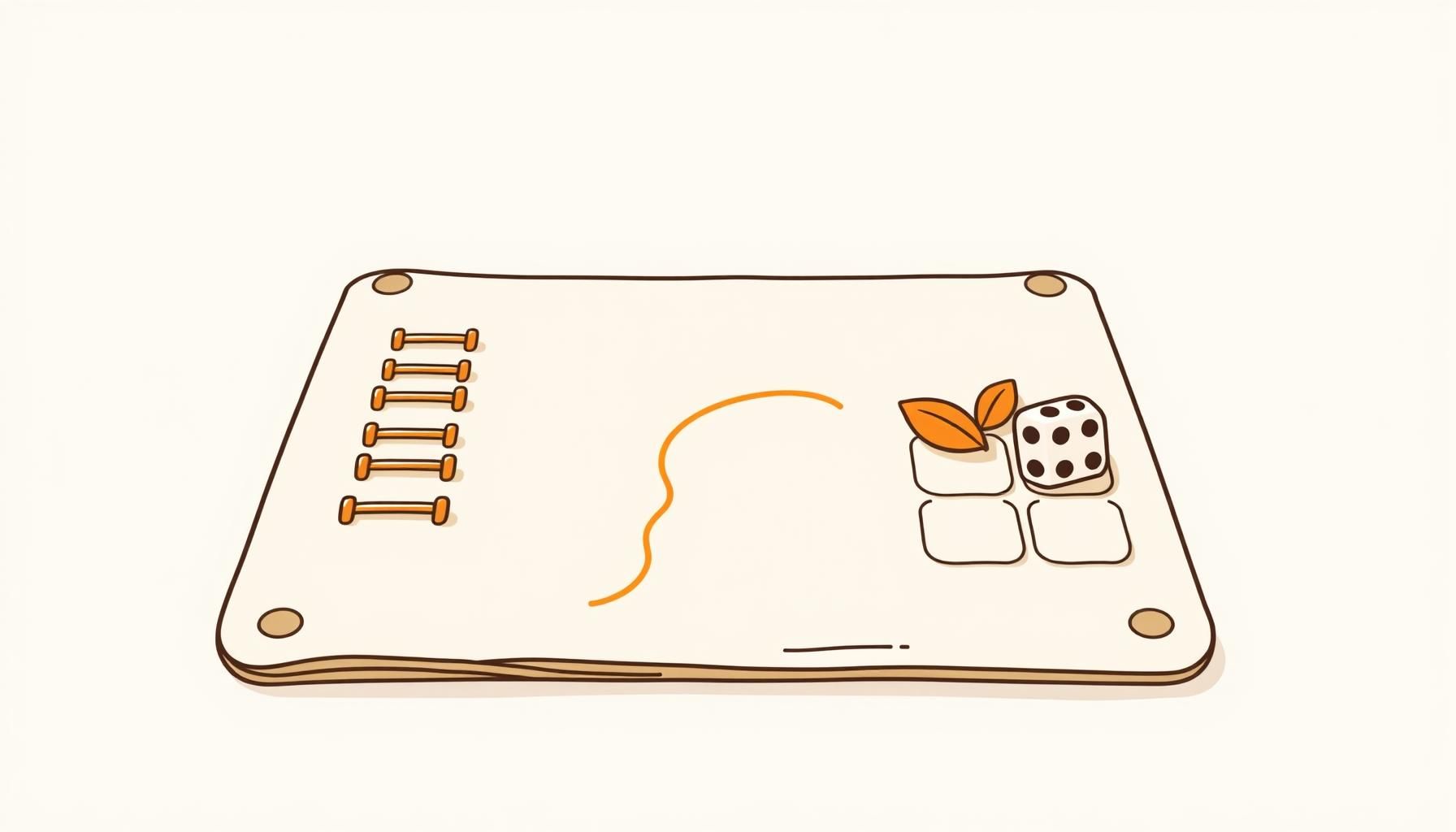 Papan permainan ular tangga buatan tangan dengan kartu prompt