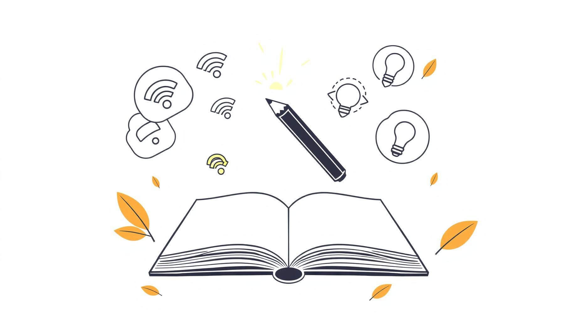 caderno digital iluminado com interface interativa