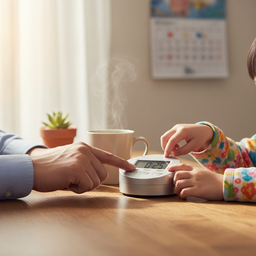 Bố mẹ tương tác tích cực cùng con khi đang xem video trực tuyến