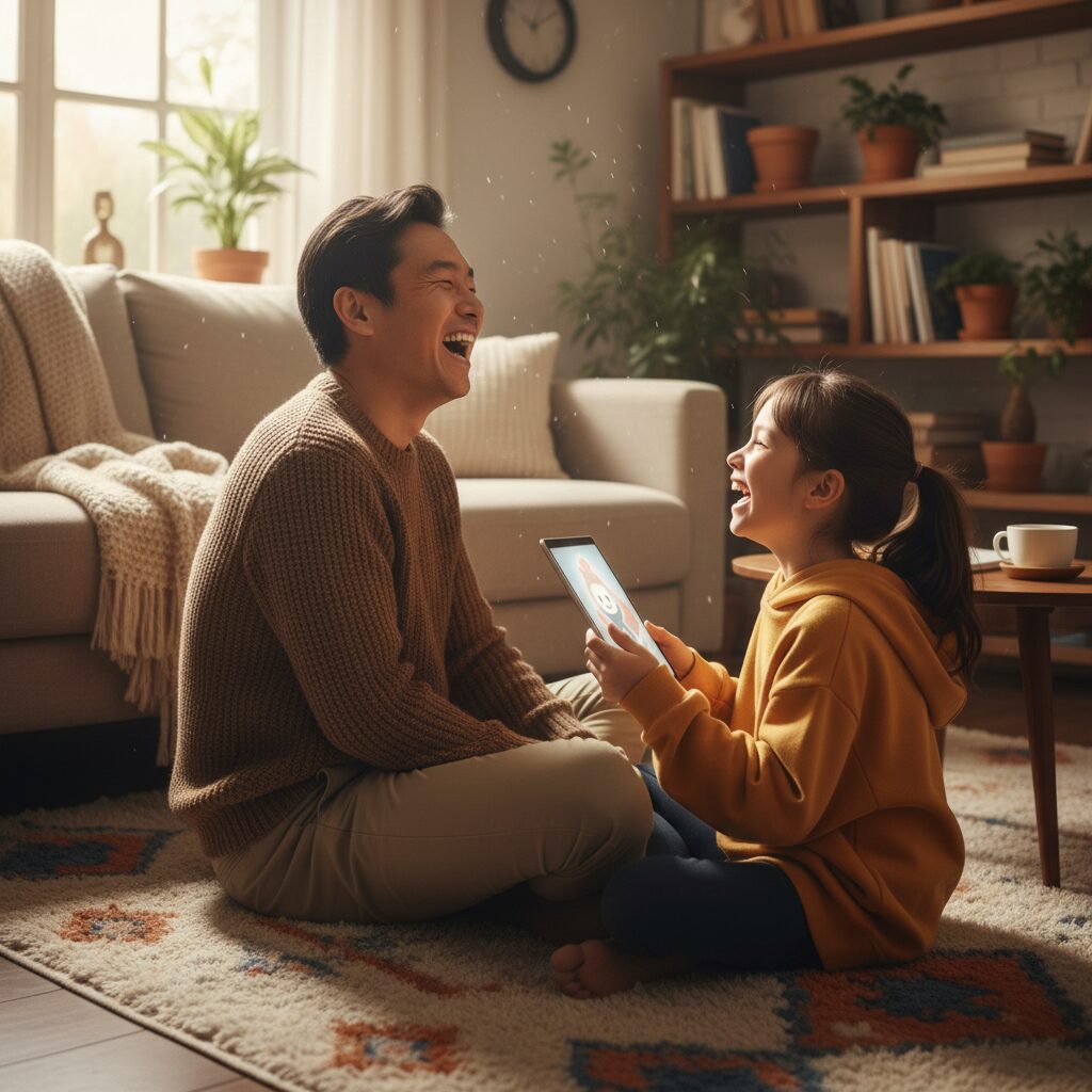 Niños riendo durante un juego al aire libre
