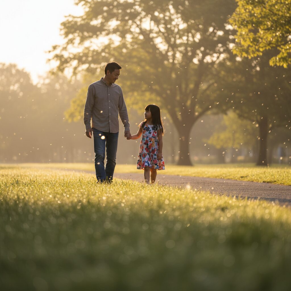 Familia disfrutando de un picnic en el parque