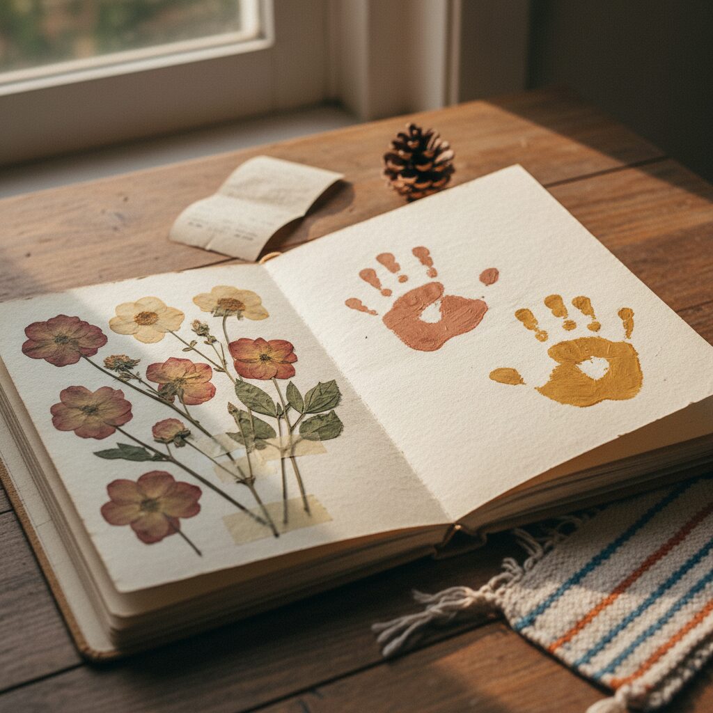 Keluarga sedang melukis bersama dengan cat jari