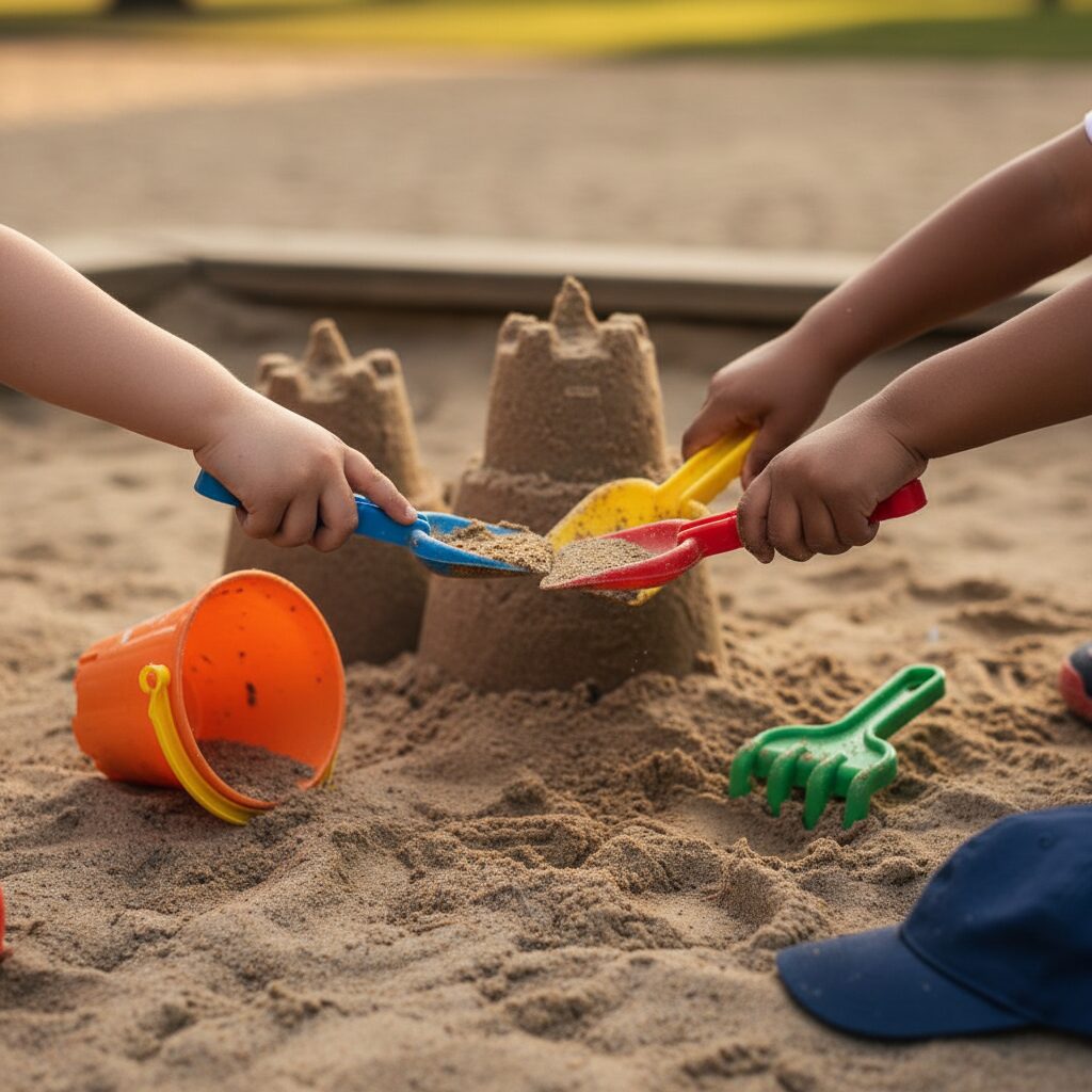 Anak-anak bermain bersama dengan ekspresi tawa riang