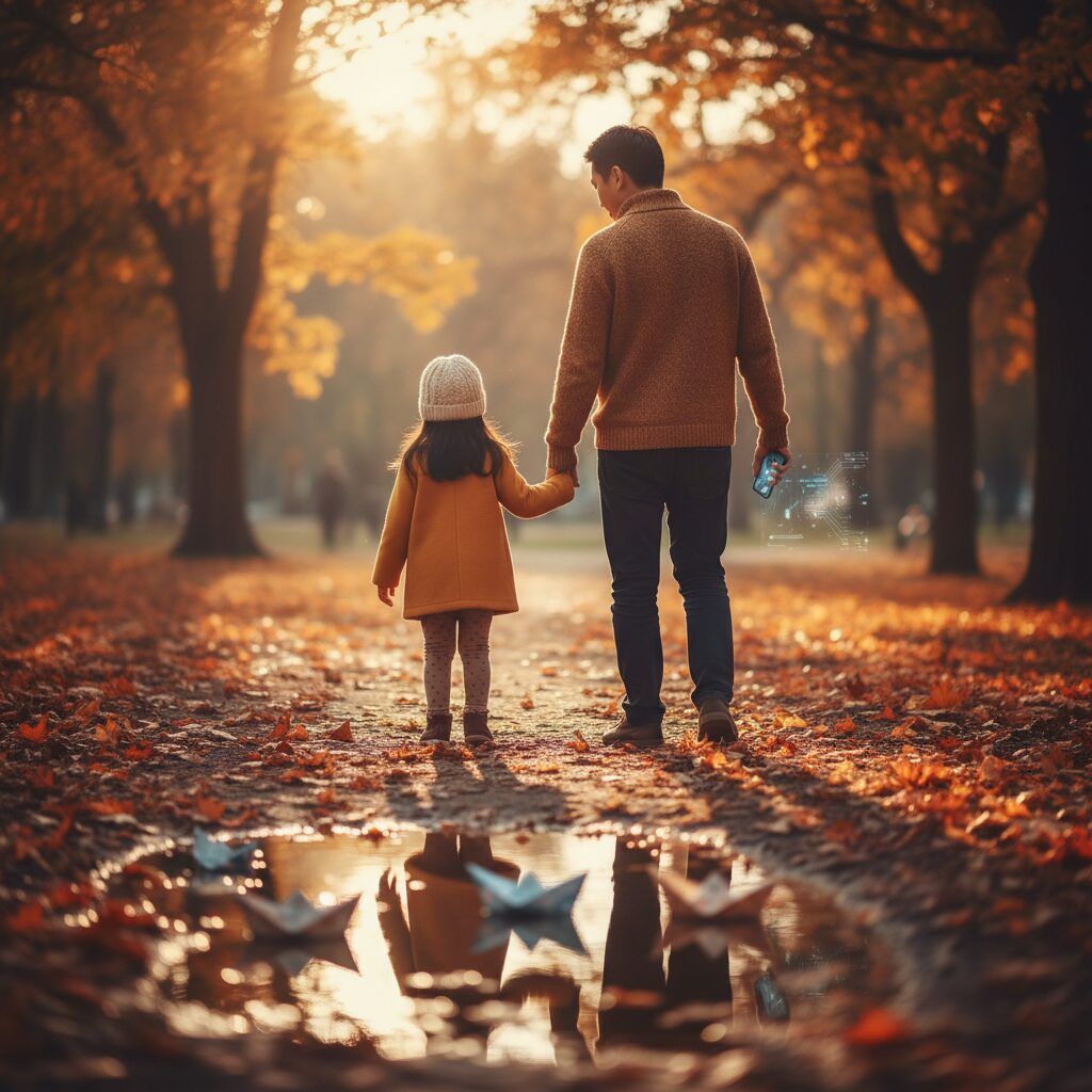 parent et enfant se regardant avec complicité pendant un moment de partage