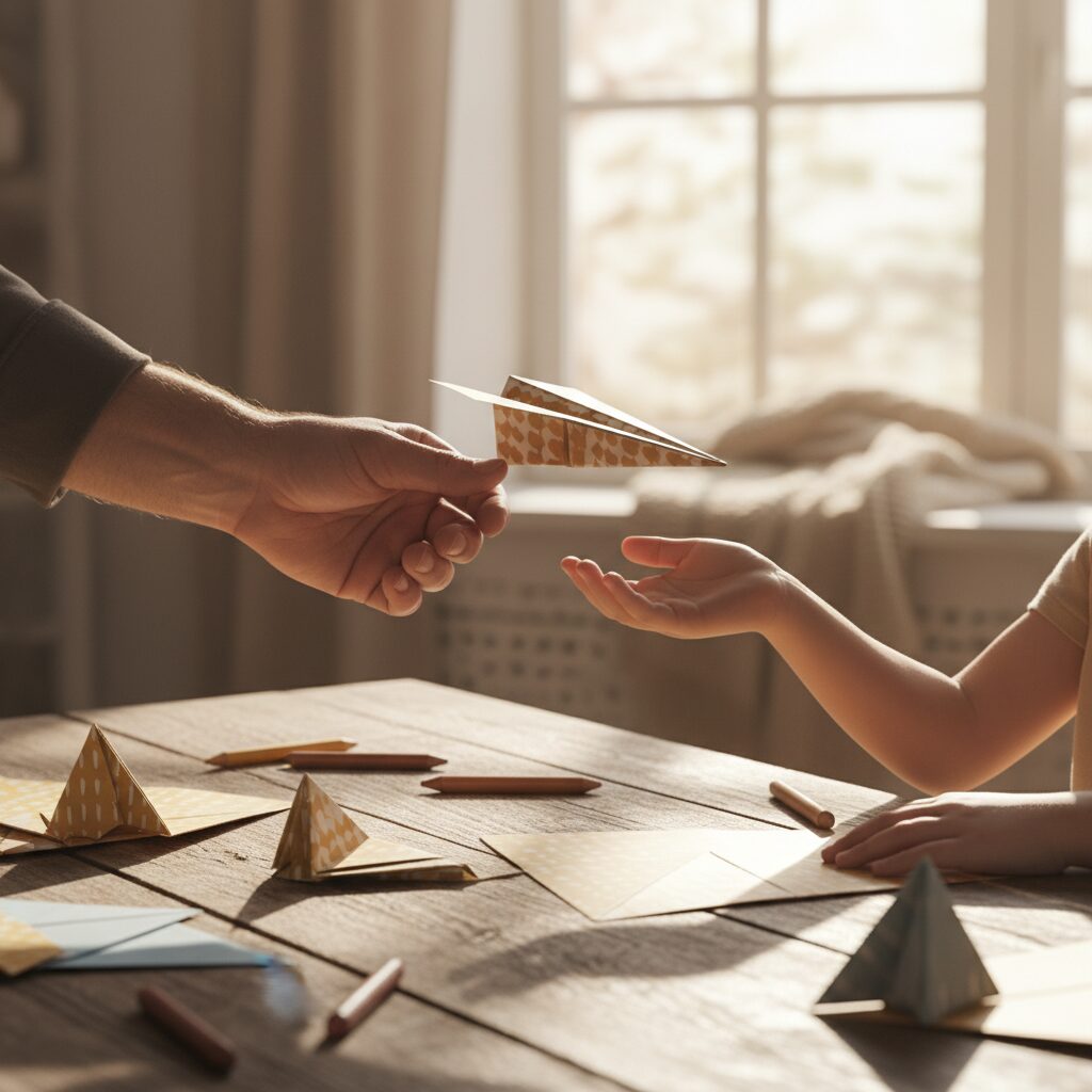 Anak memegang tangan orangtua sambil berjalan