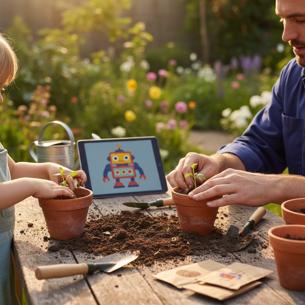 Anak memeluk boneka sambil tertawa