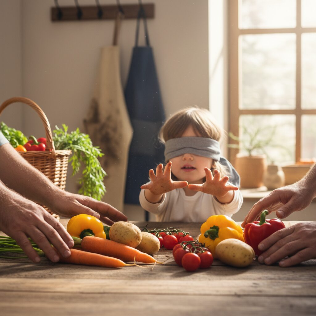 Keluarga bermain board game sambil tertawa