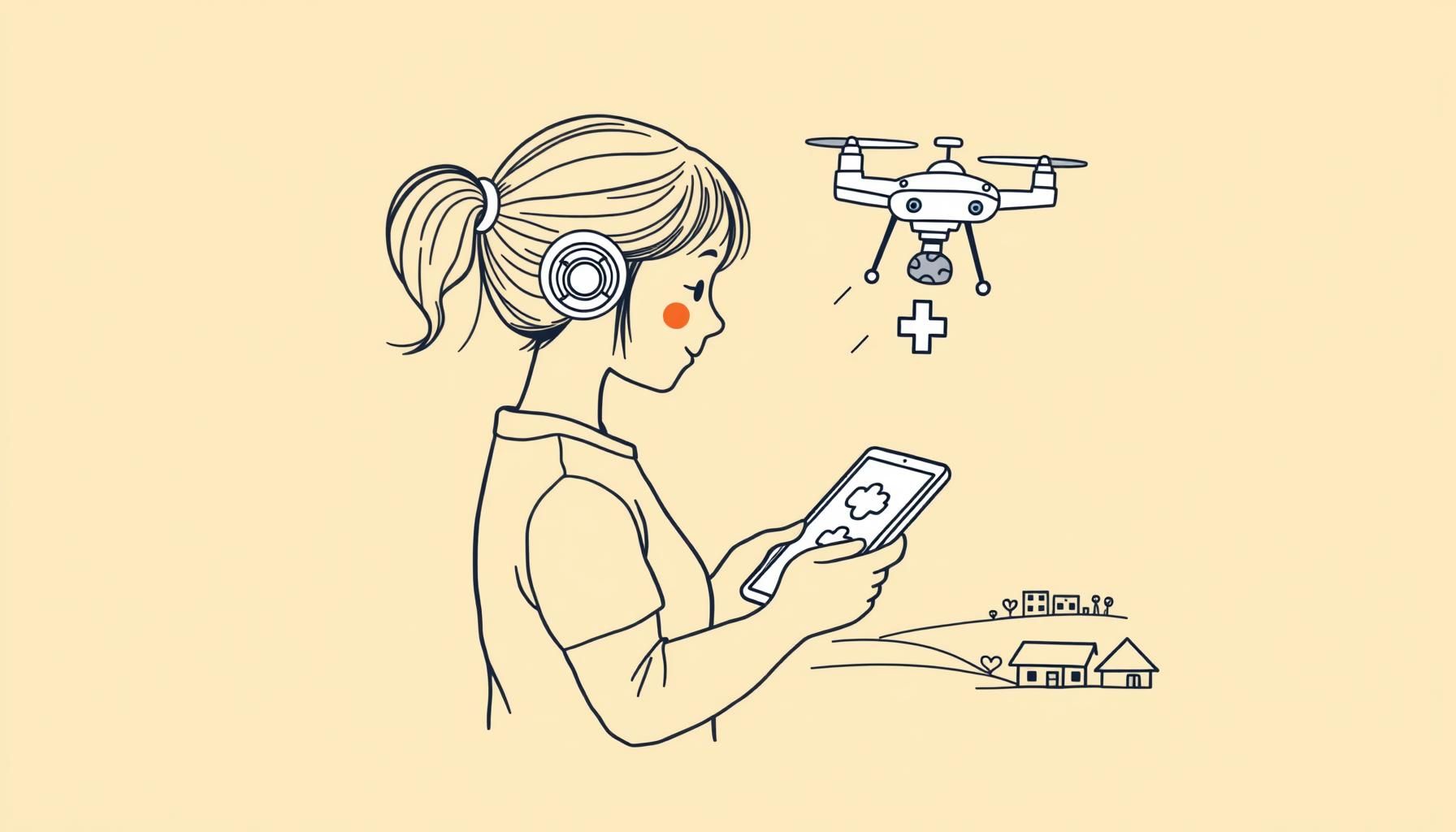 Adolescente nepalesa mostra app no celular para agricultor sorrindo