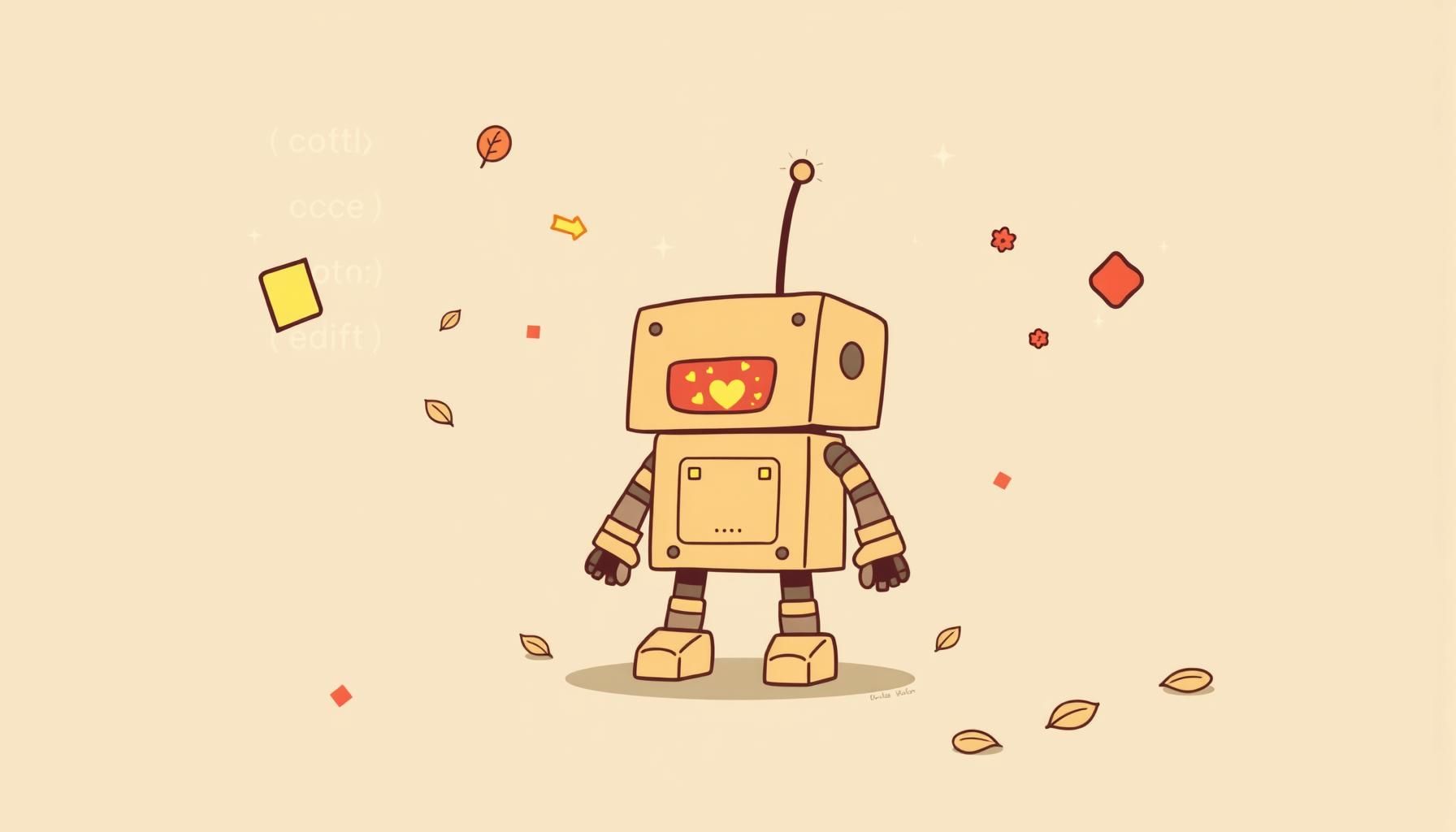 Niña programando robot de cartón con tablet