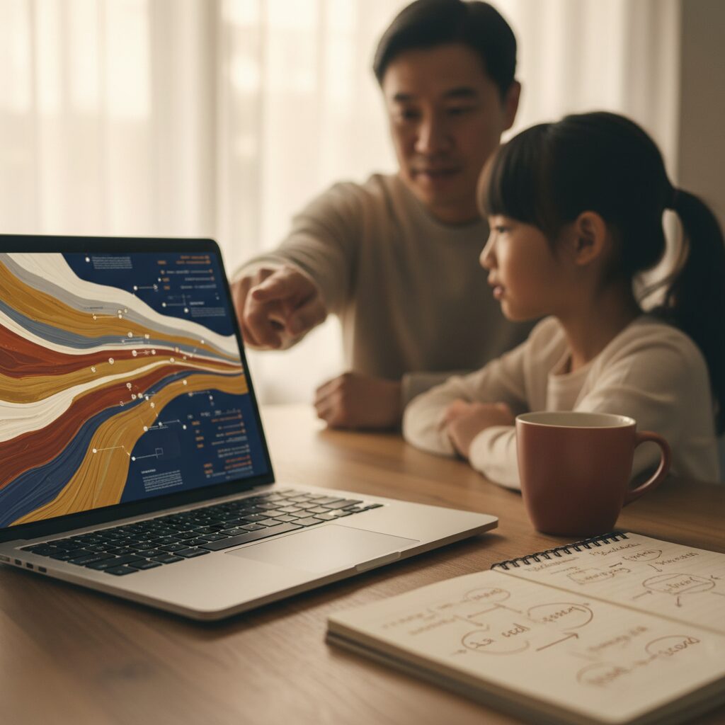 Ilustrasi detektif AI analisis data transaksi