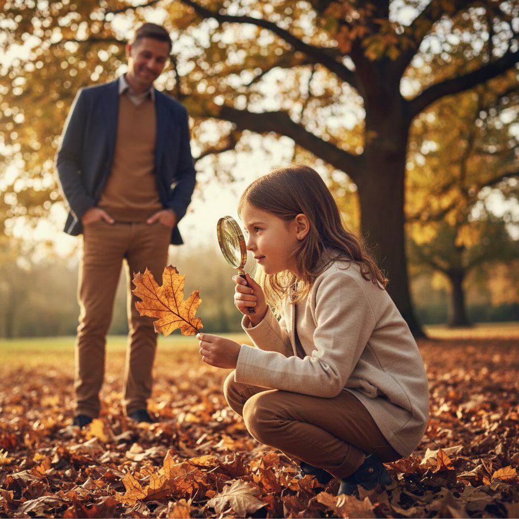 Anak berpikir kreatif di taman