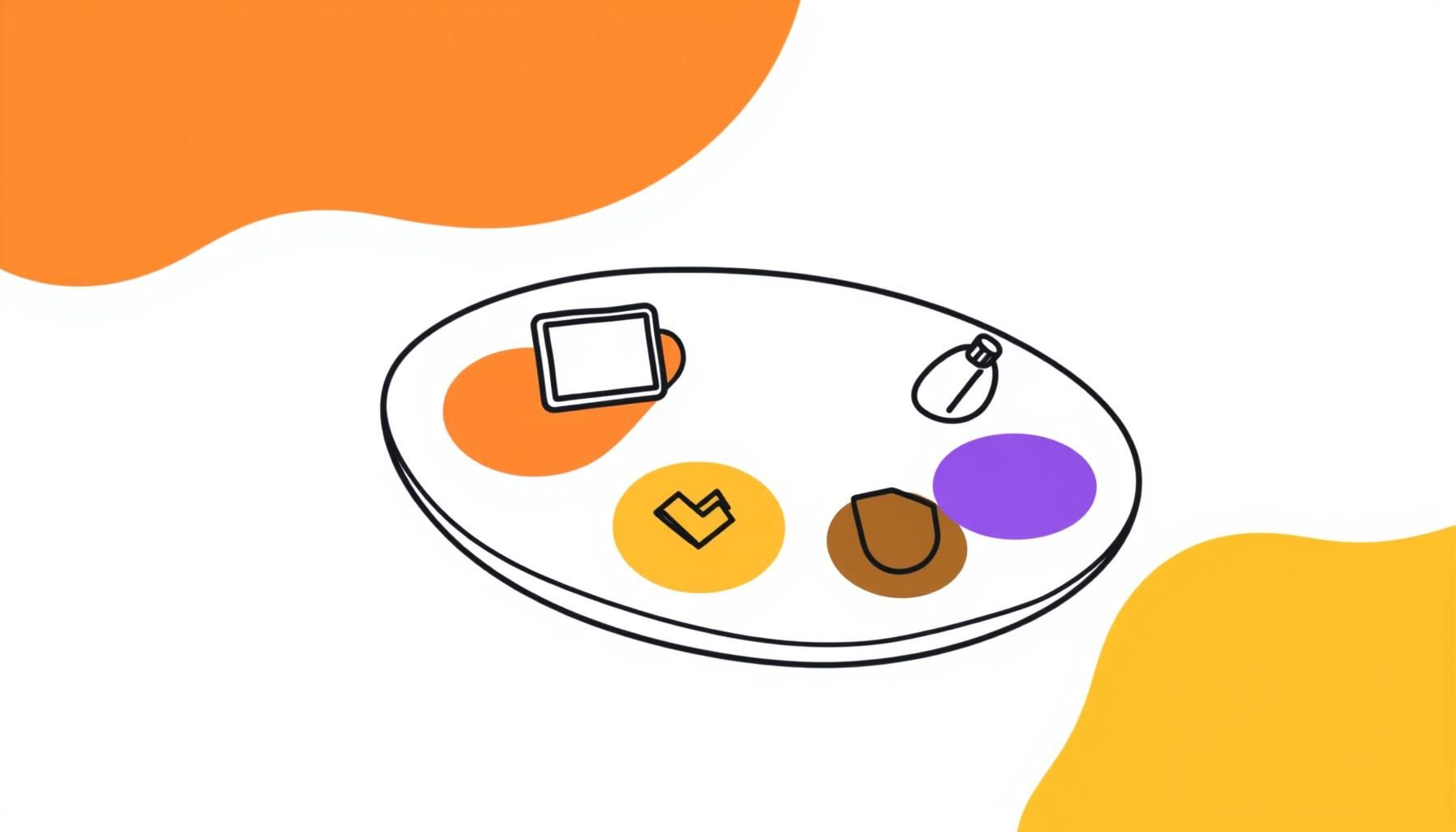 Enfant dessinant à la main tout en explorant des couleurs sur une tablette, équilibre entre artistique et numérique