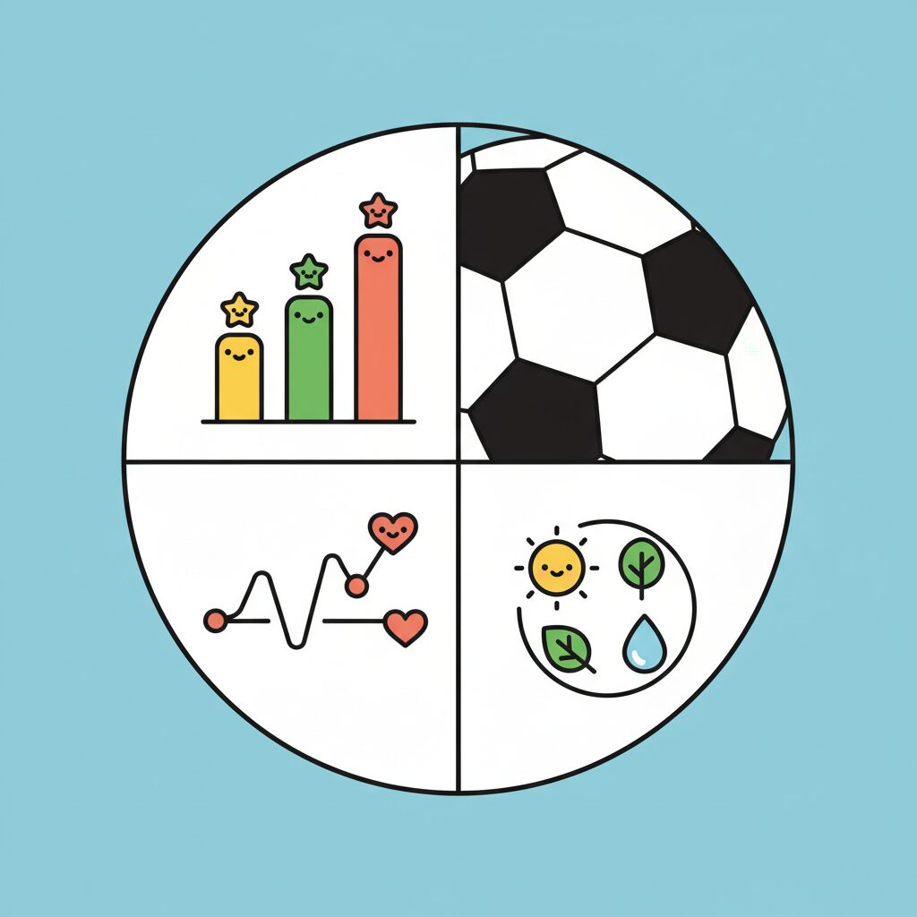 子どもがタブレットで自分たちの運動データを分析