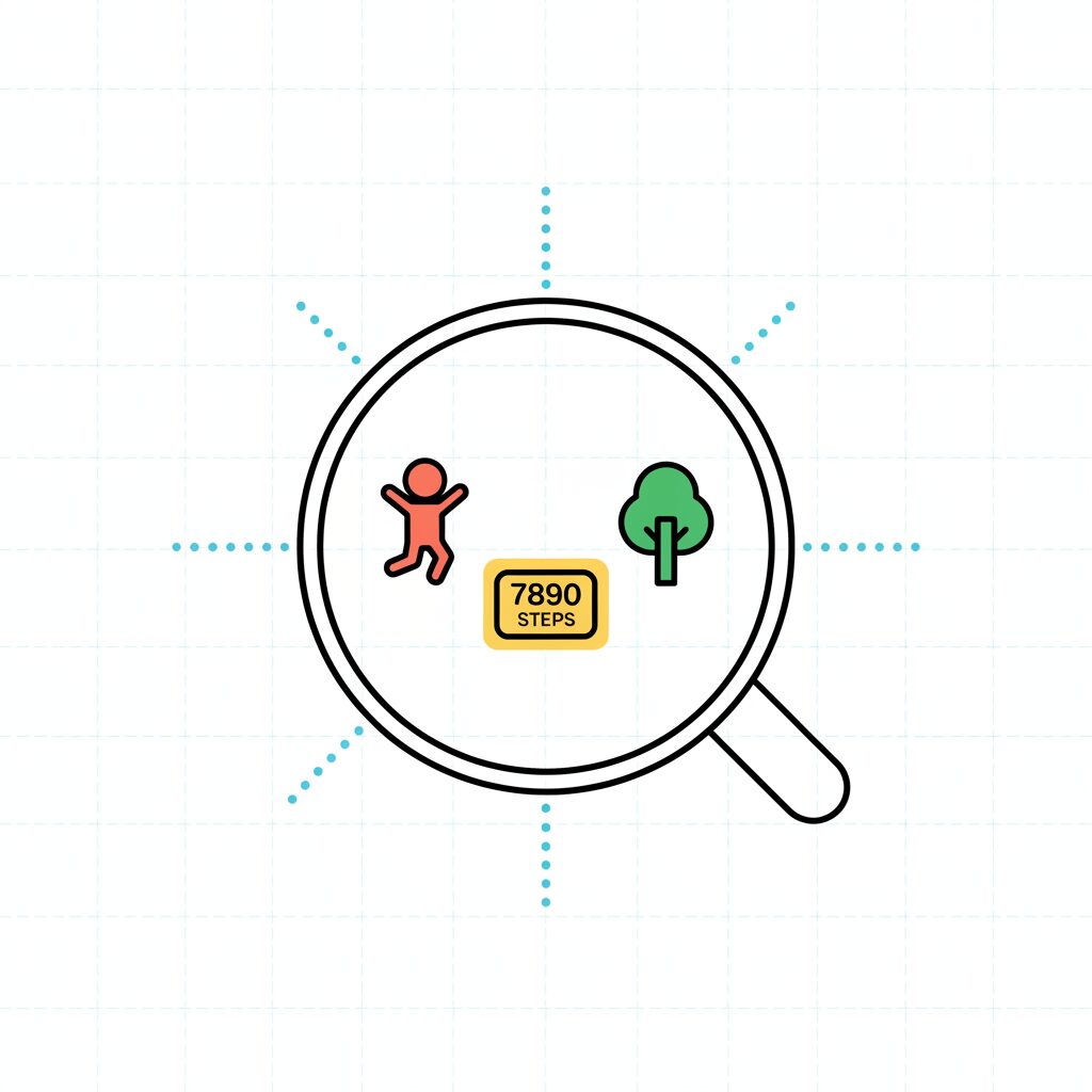 公園でスマートフォンを使いながらミッションに挑む家族