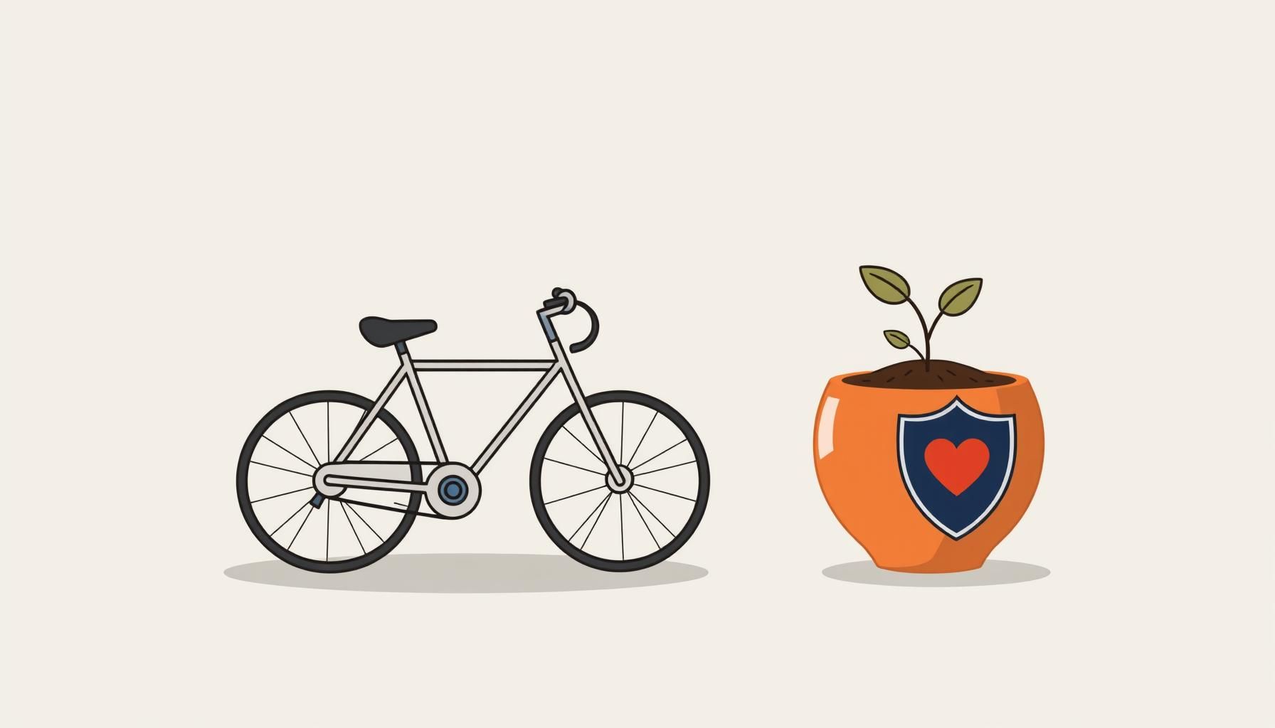 Robot industri dengan simbol bahaya