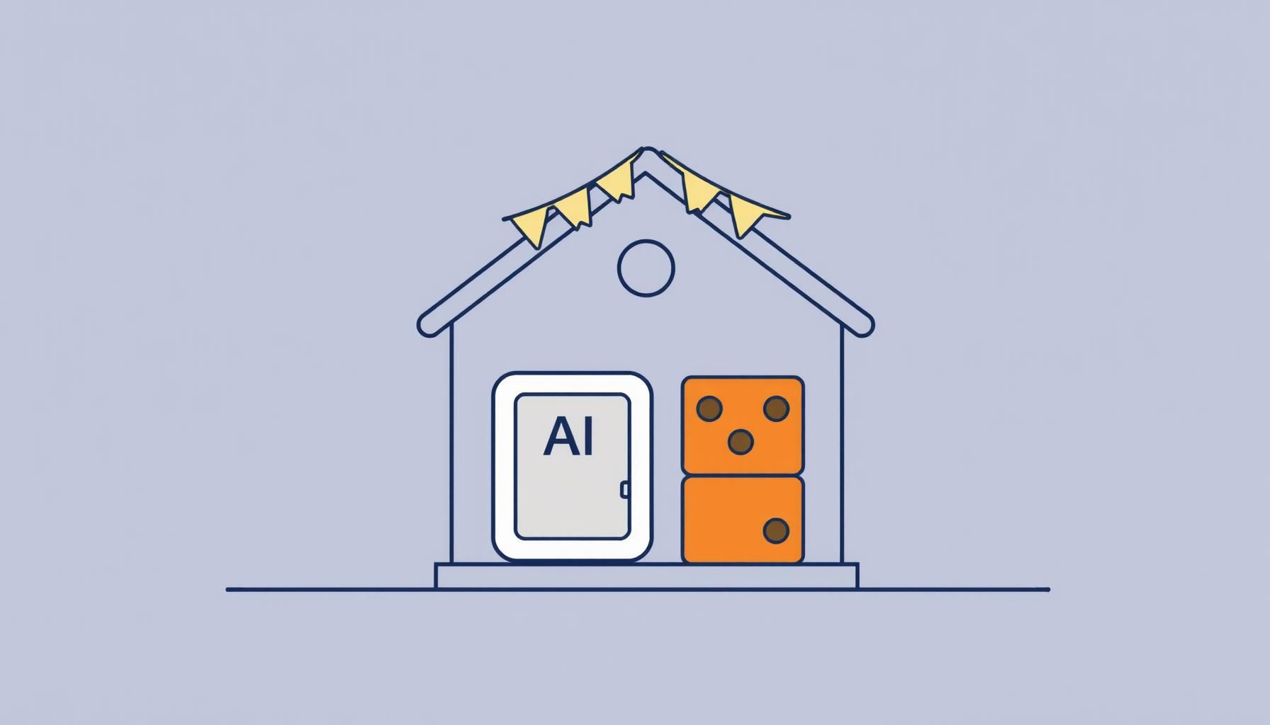 Orang tua mengajari anak dengan aplikasi AI