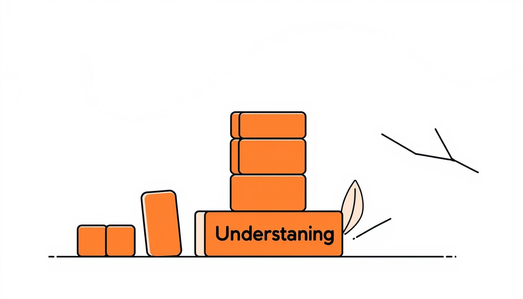 Anak membangun menara balok dengan bantuan teknologi