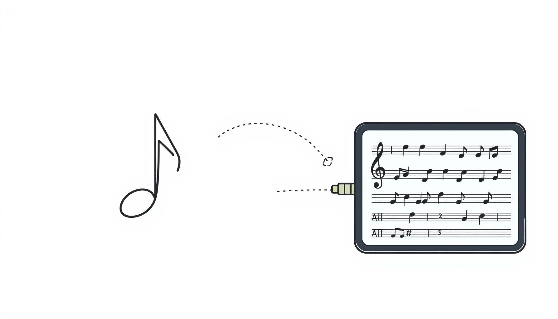 音楽レッスンで手書きの楽譜とAI生成楽譜の対比