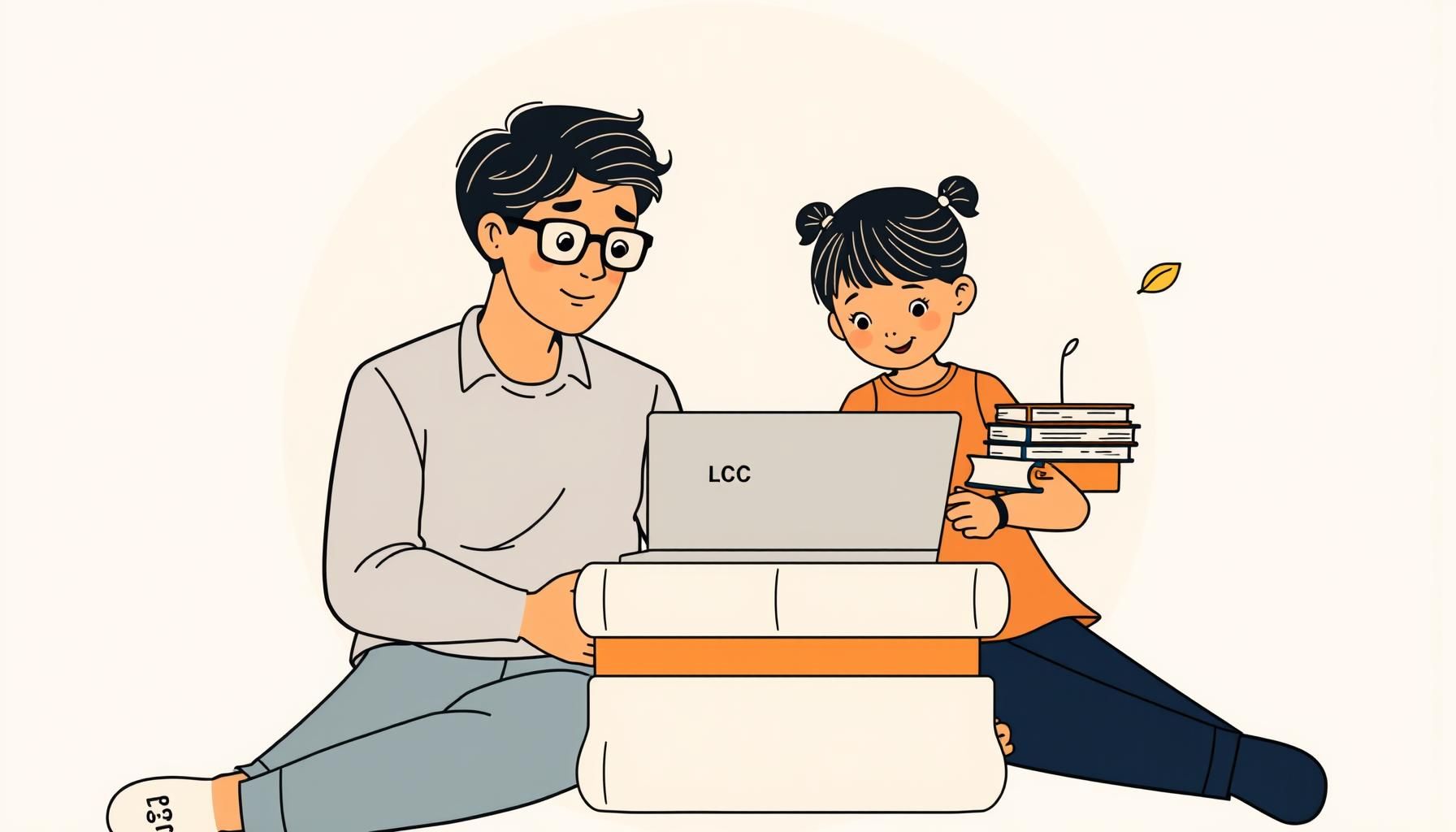 Father and daughter exploring dinosaur facts on tablet in park