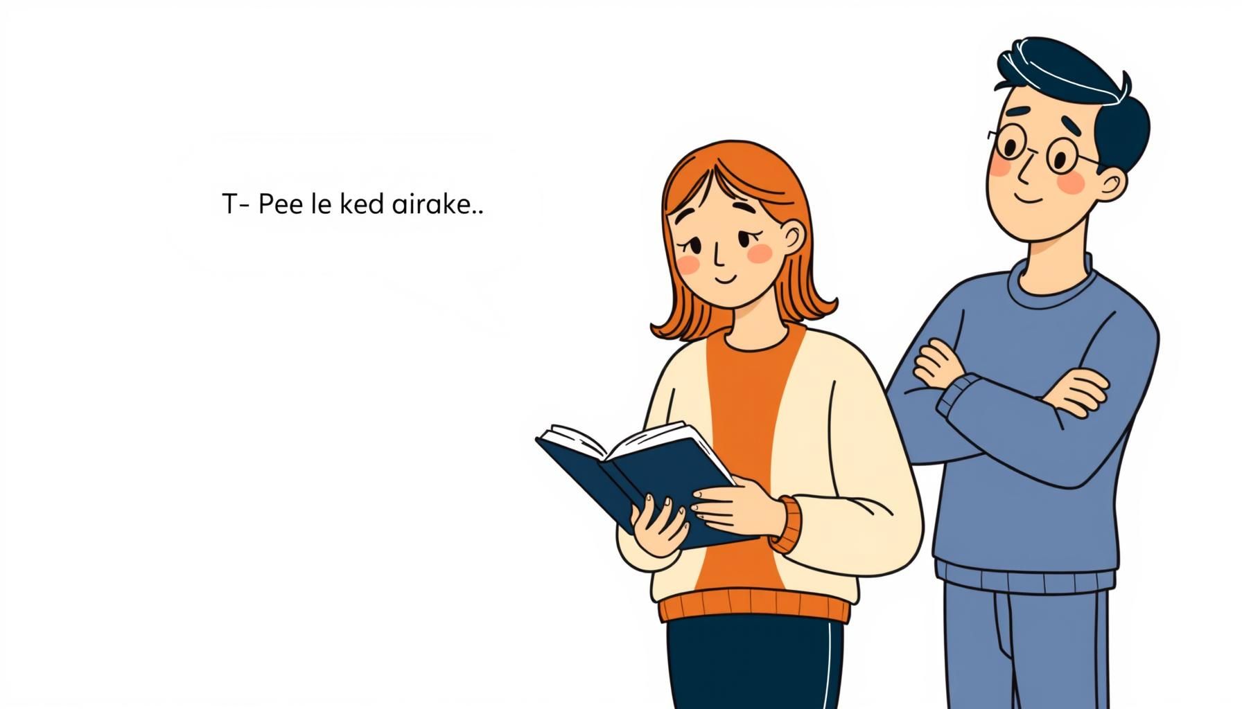 Anak memegang buku sejarah sambil berdiskusi dengan ayah