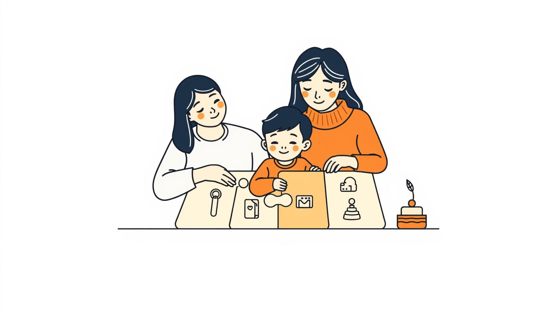 Anak membuat pameran mini sejarah keluarga