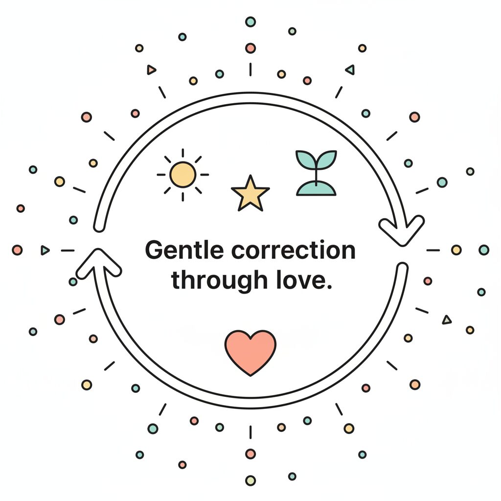 따뜻한 대화로 아이의 마음을 바로잡아주는 부모의 모습