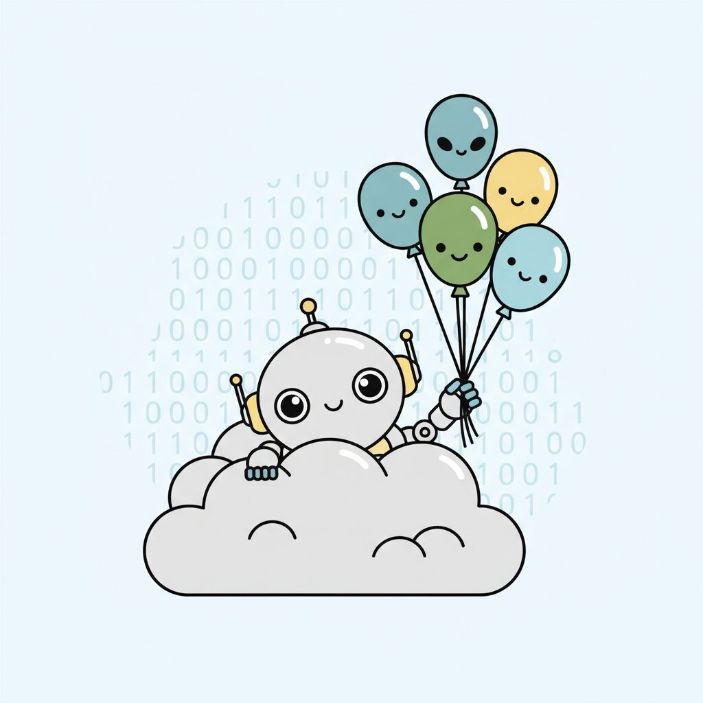 親子が公園でAIについて話し合う様子