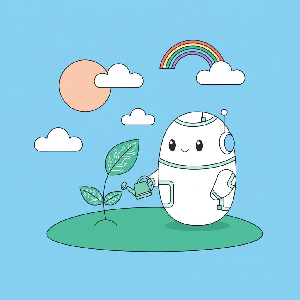 親子で未来に向かって手をつなぐイメージ