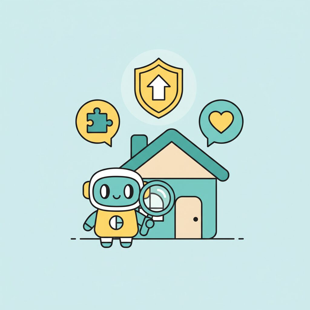 親子でAIの出力内容を一緒に確認する情景