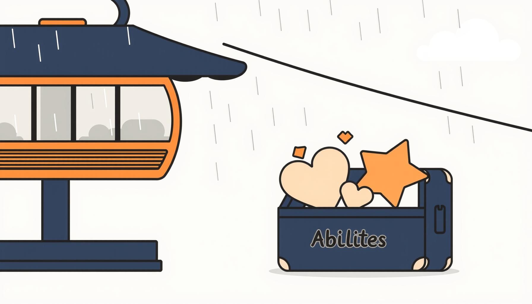 家庭在缆车上欢笑