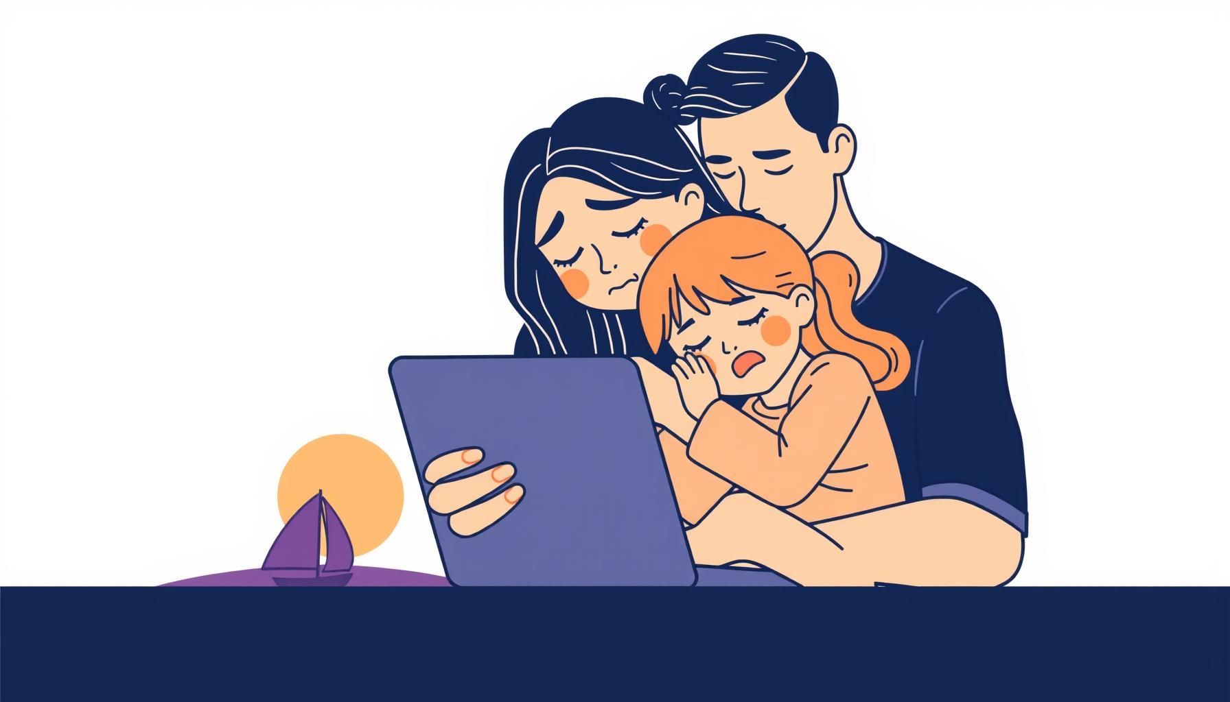 ayah menenangkan anak saat gambar AI tak sesuai harapan