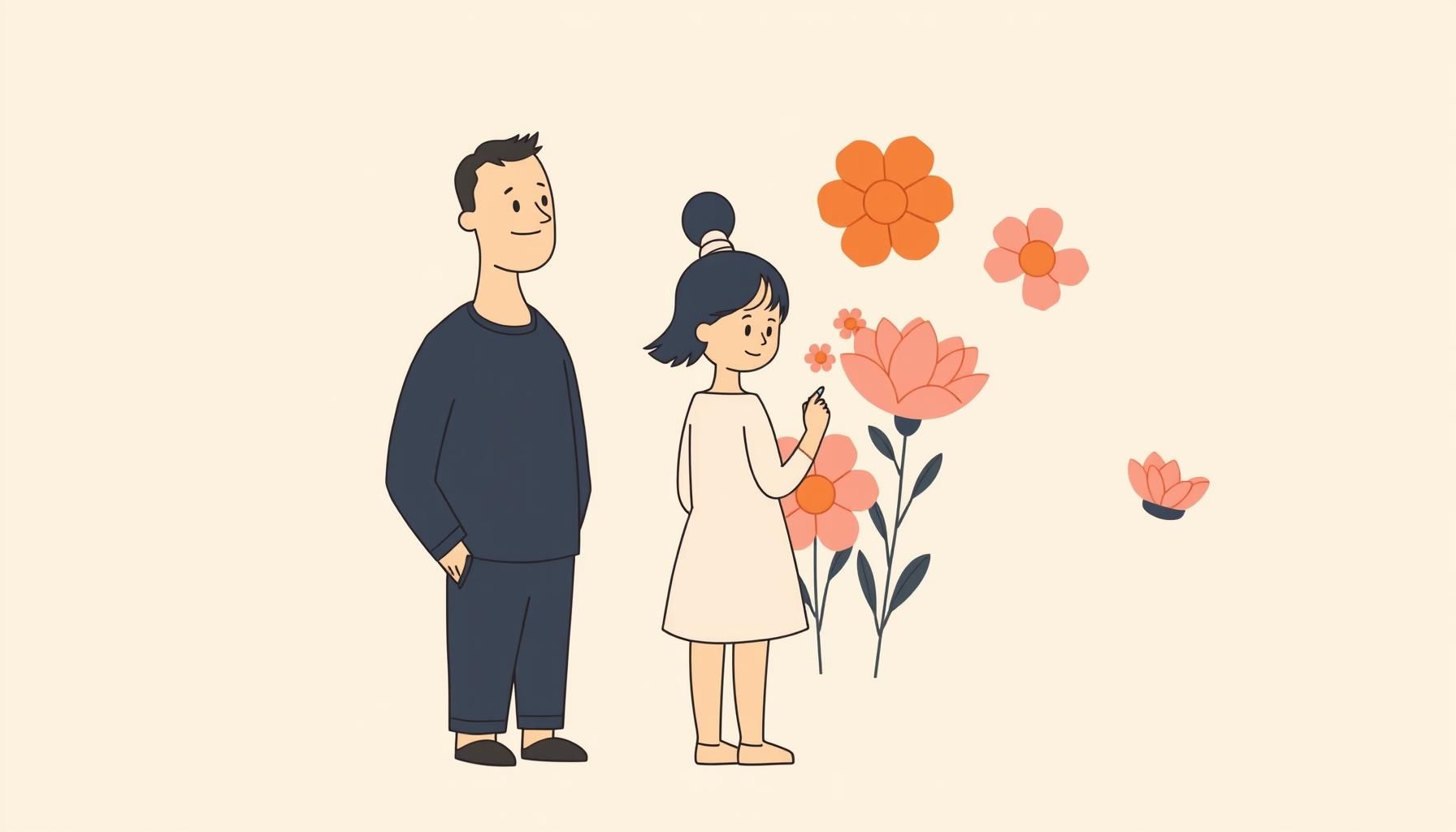 anak membuat kolase bunga dengan sentuhan tangan