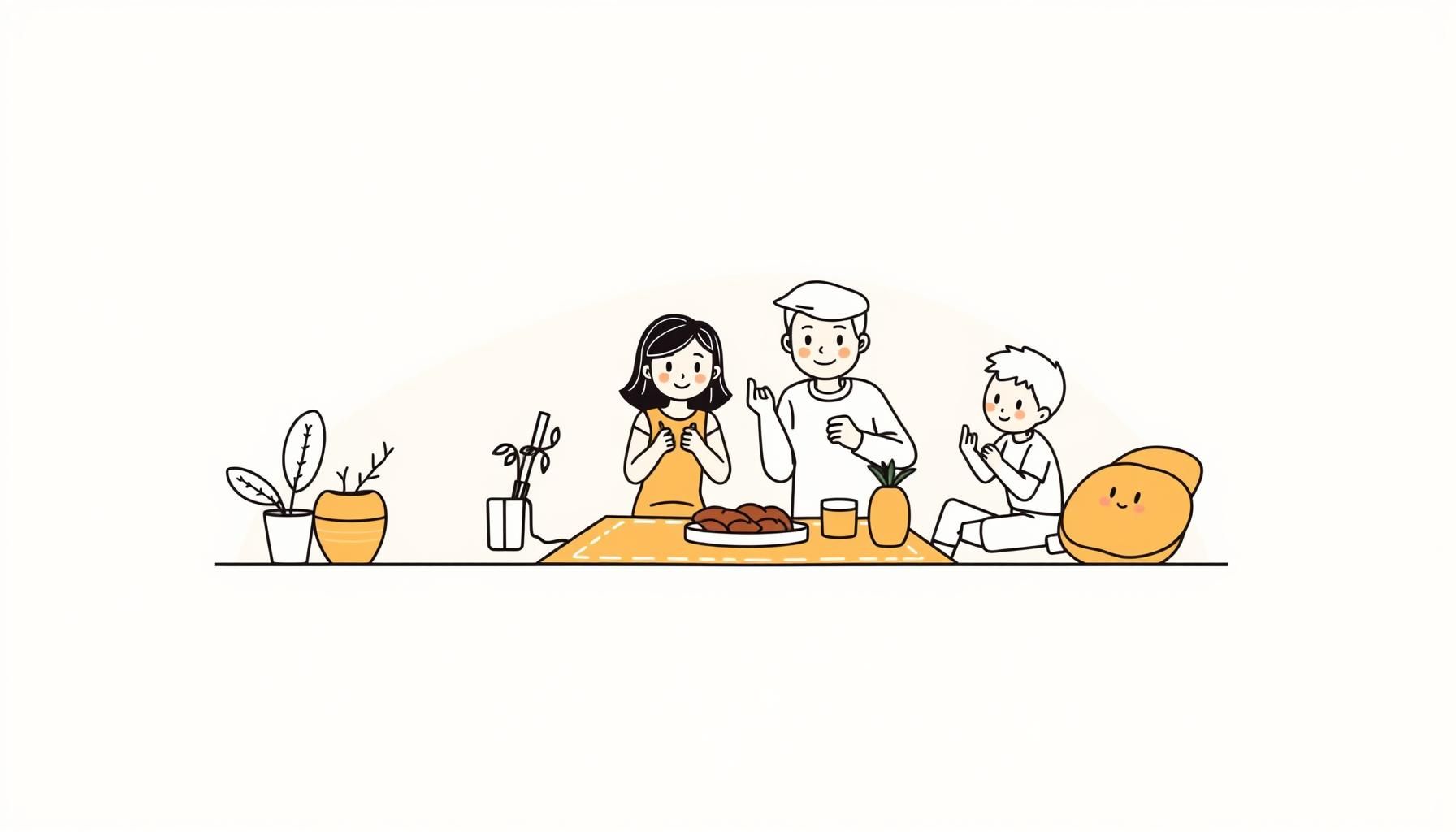 Family playing a board game together
