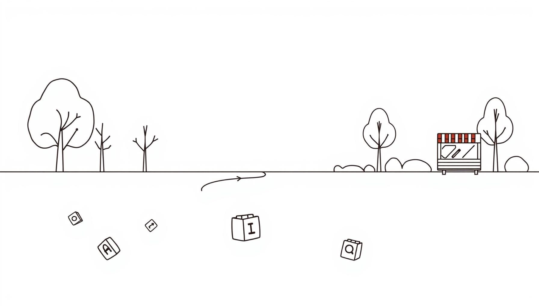 公园里孩子和父母一起玩寻宝游戏的画面