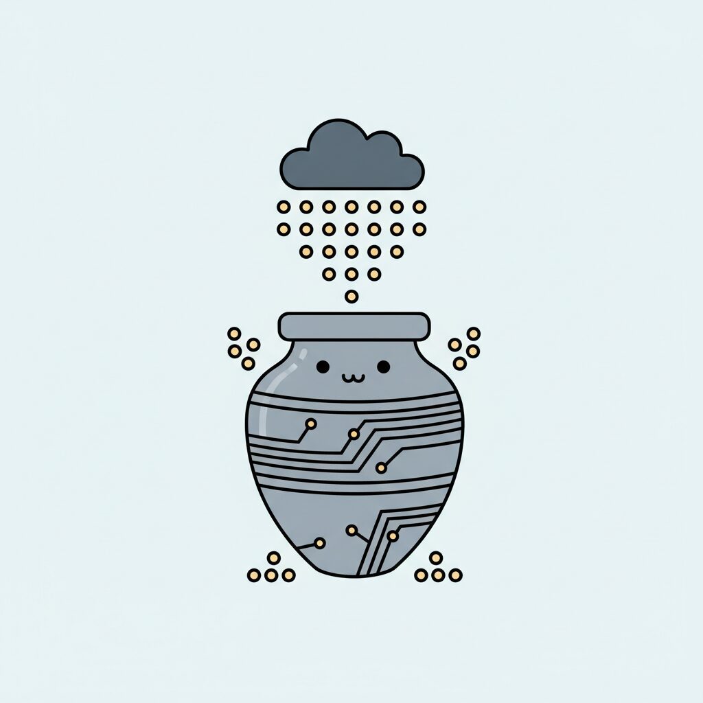 Tim bekerja di ruang modern dengan layar teknologi modern