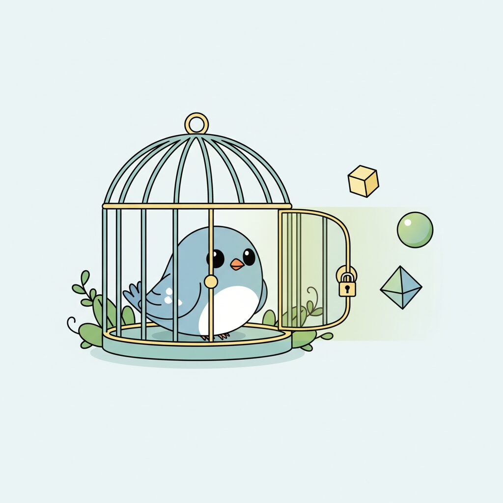 Pria yang memikirkan keputusan karir dengan ekspresi bingung