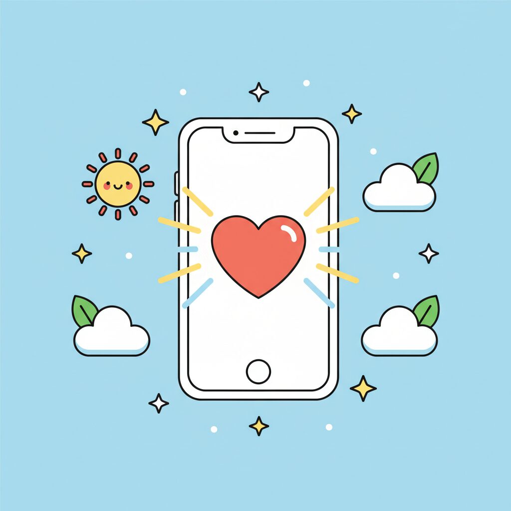 夕焼けをバックに笑う家族の写真撮影 AIカメラが光を調整