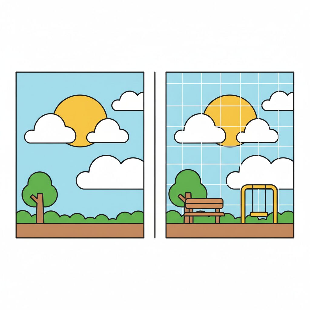 親子で公園の水たまりを跳ねる瞬間 AIがベストショットを撮影