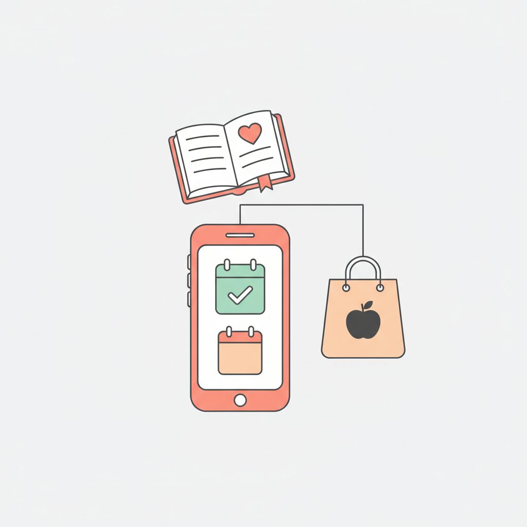 Famille utilisant smartphone ensemble