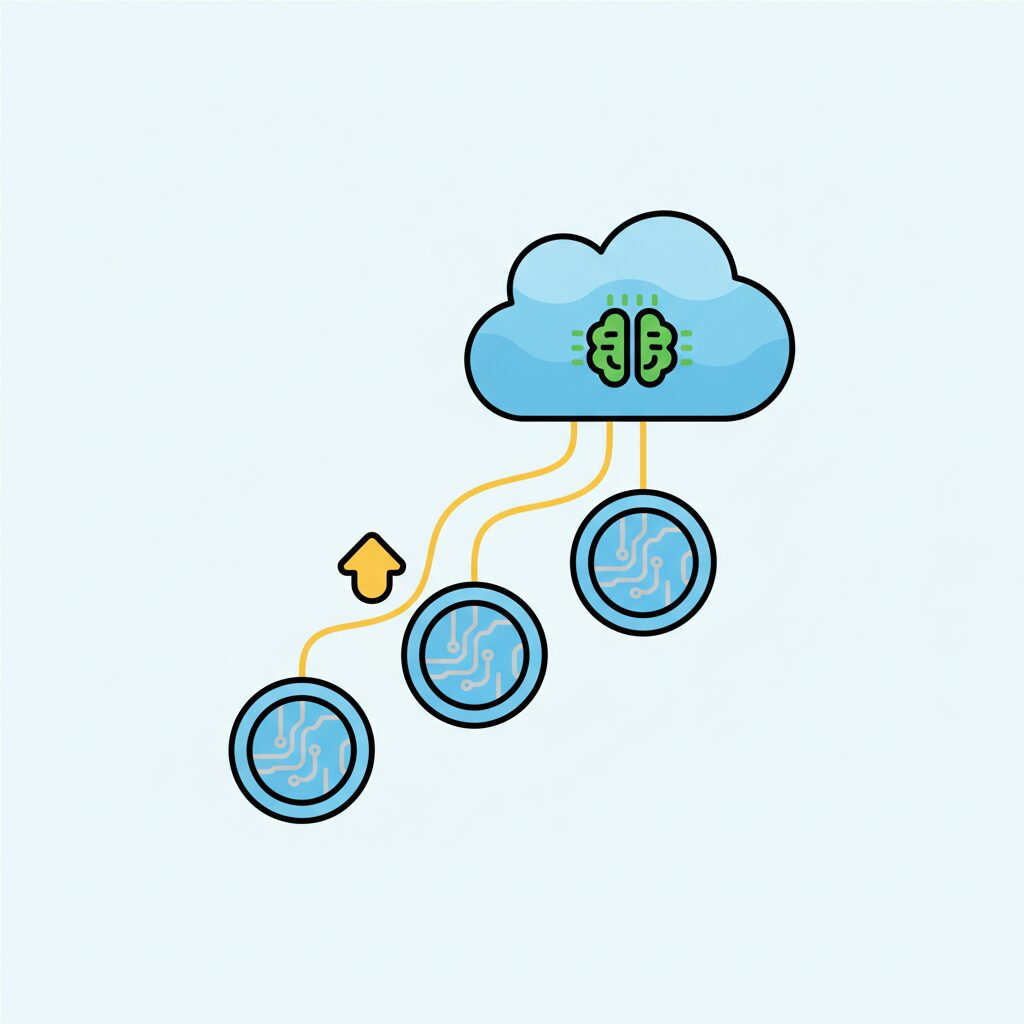 走る新幹線とデジタル地図が融合した未来イメージ