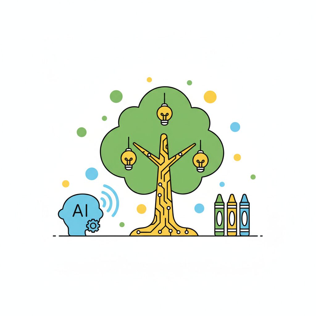 Parents guiding child using AI educational tool