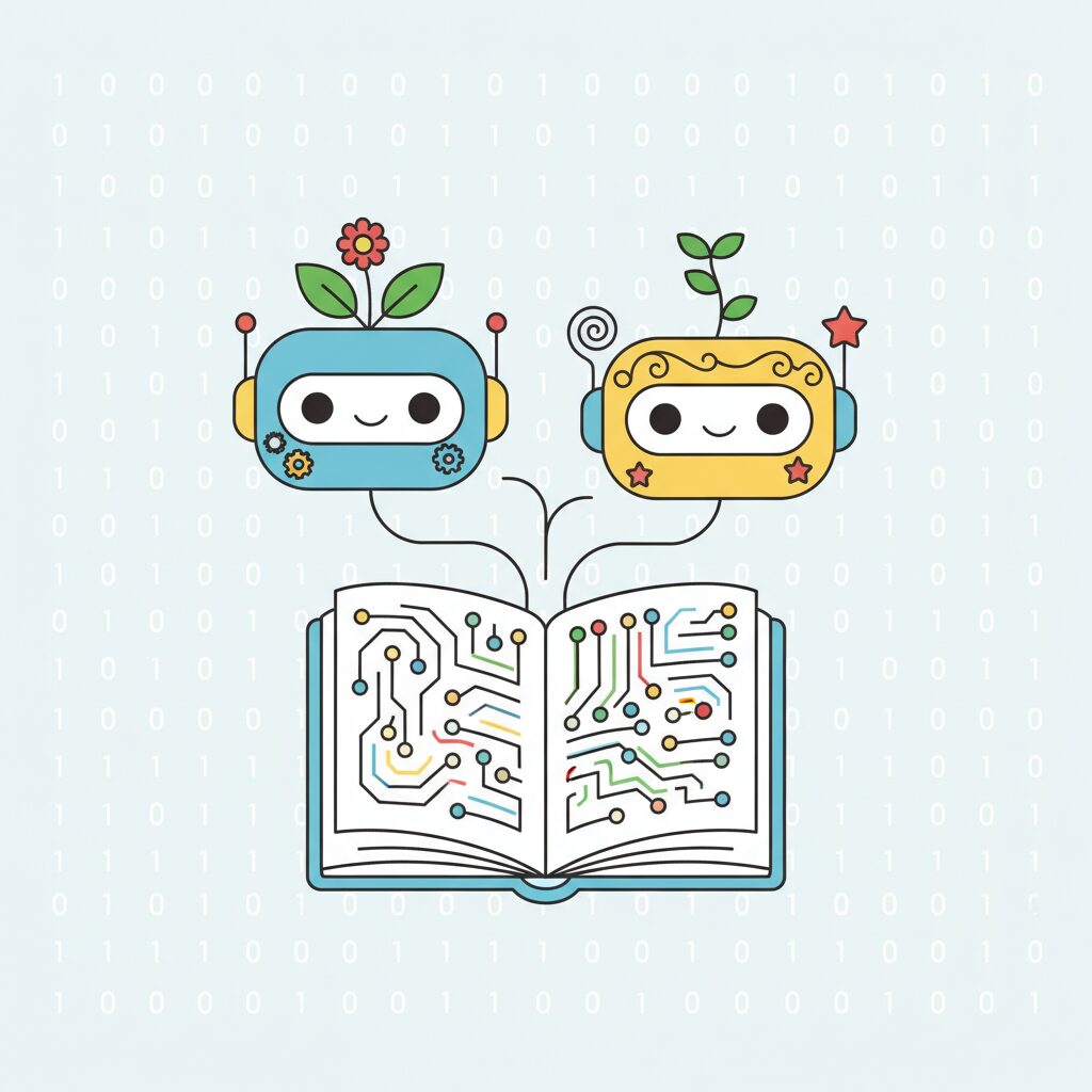 Children exploring educational AI content