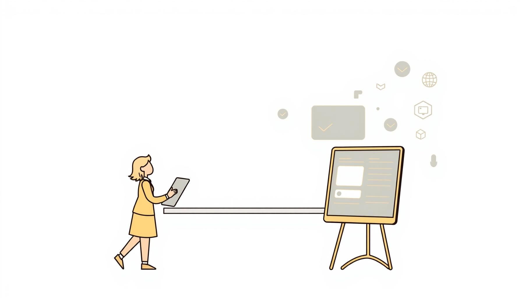 maestro guiando clase con tecnología educativa