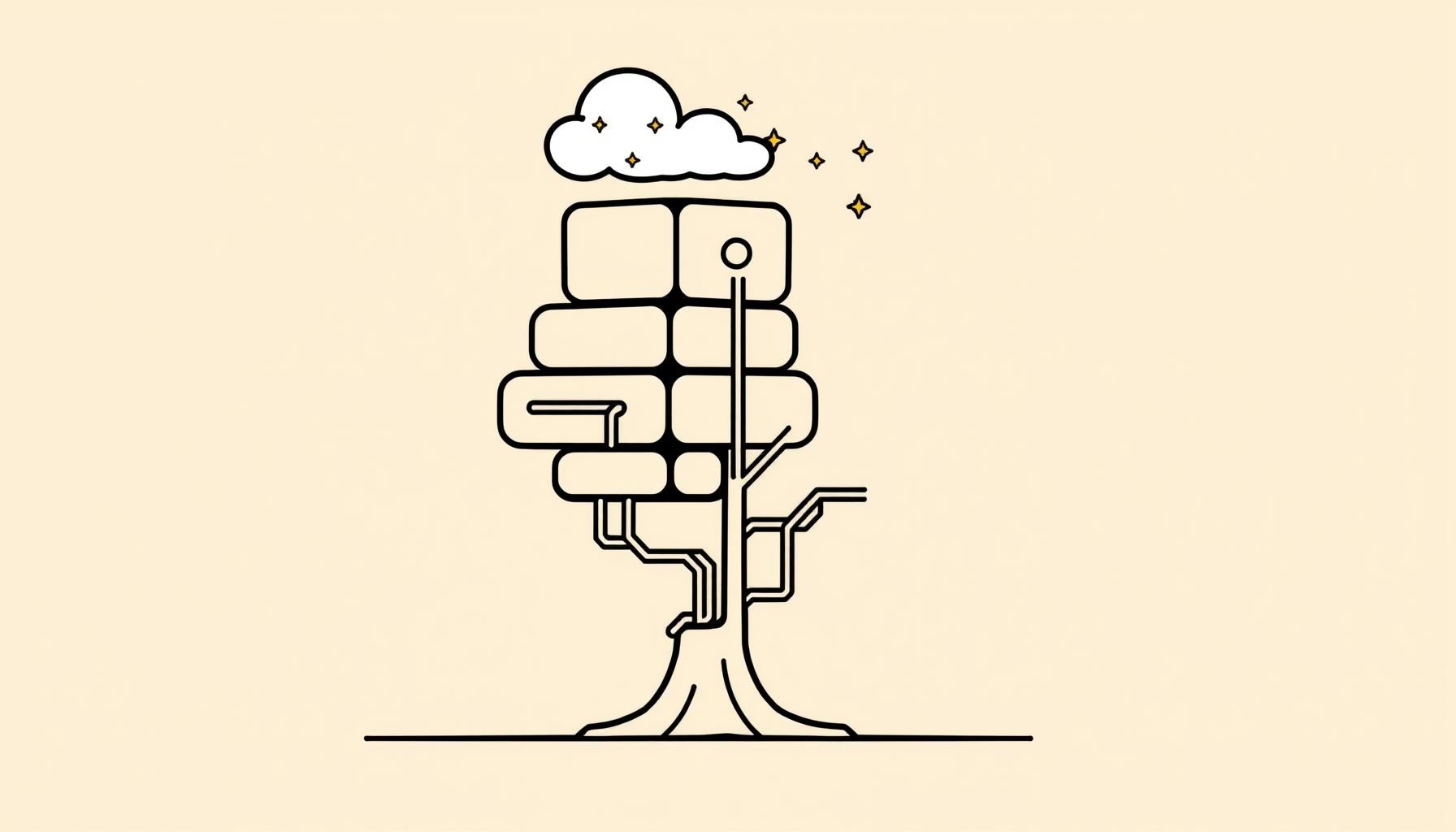 Crianças criando com blocos e tecnologia