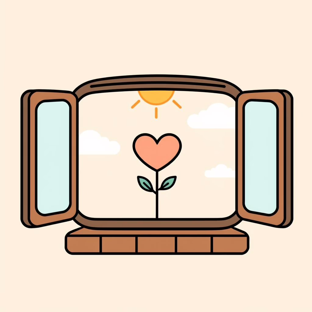 一家人窗边共同操作屏幕,暖光环绕